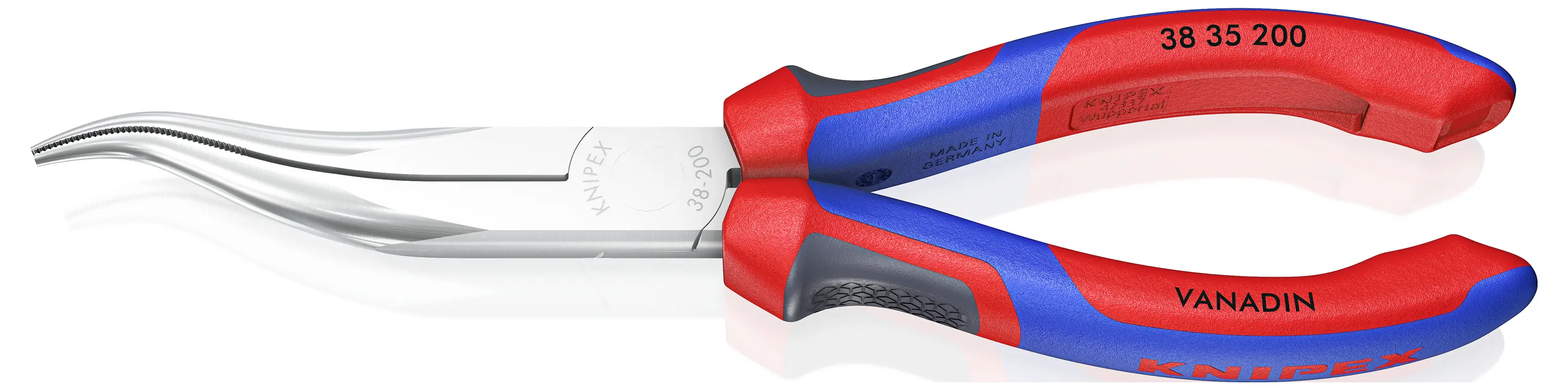 Knipex 38 35 200 для электроники и механики. Плоские, круглые, прямые плоскогубцы, электротехническая сталь с ванадием, 200 мм.
