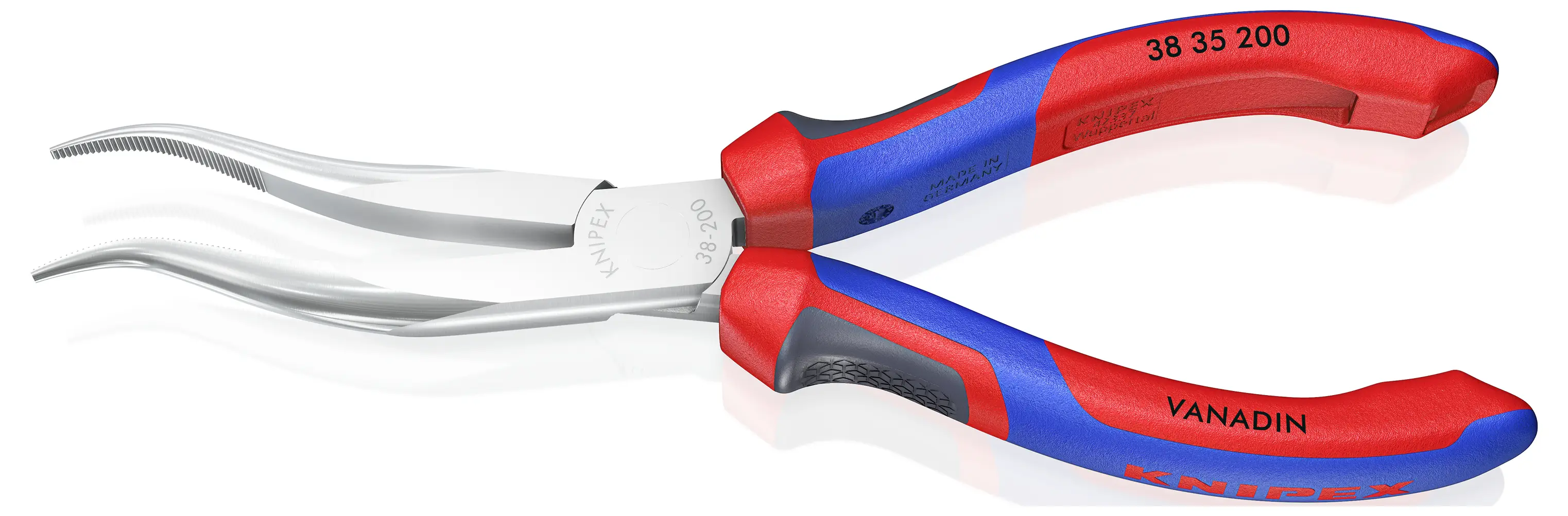 Knipex 38 35 200 для электроники и механики. Плоские, круглые, прямые плоскогубцы, электротехническая сталь с ванадием, 200 мм.