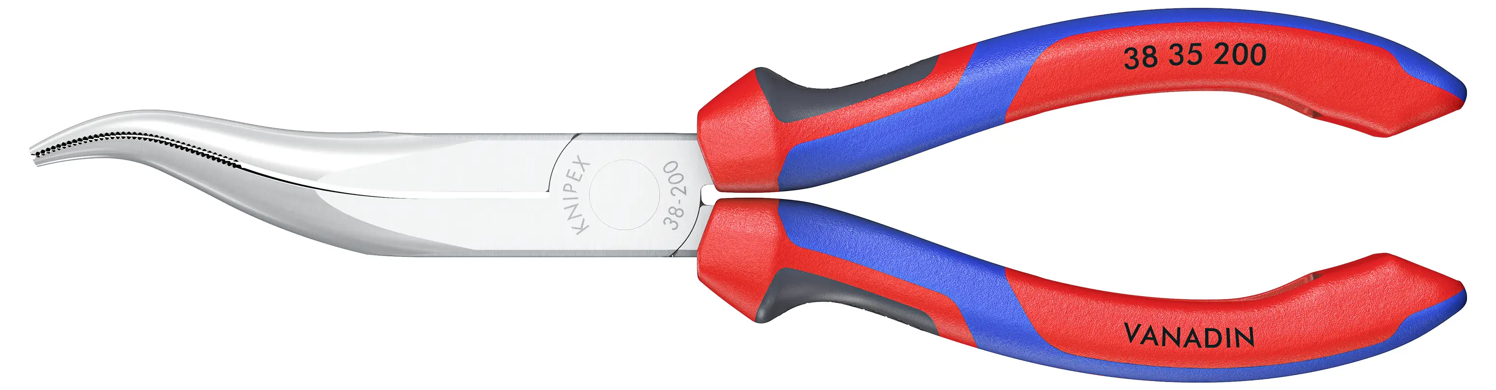 Knipex 38 35 200 для электроники и механики. Плоские, круглые, прямые плоскогубцы, электротехническая сталь с ванадием, 200 мм.