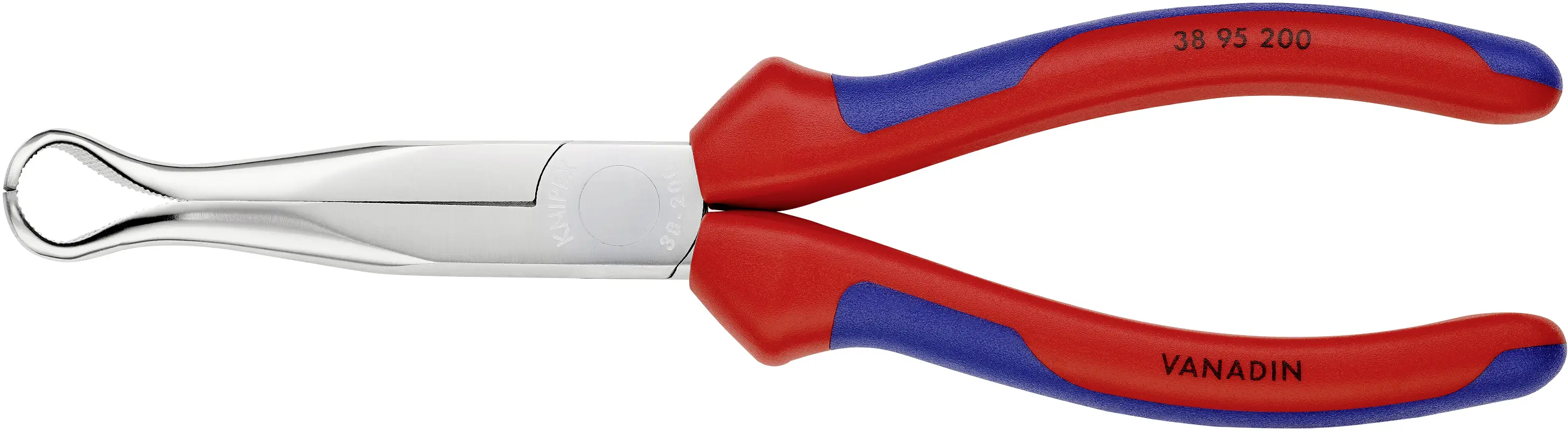 Knipex 38 95 200 для электроники и механики Плоскогубцы с круглыми губками, изогнутые под углом 45°, ванадиевая электротехническая