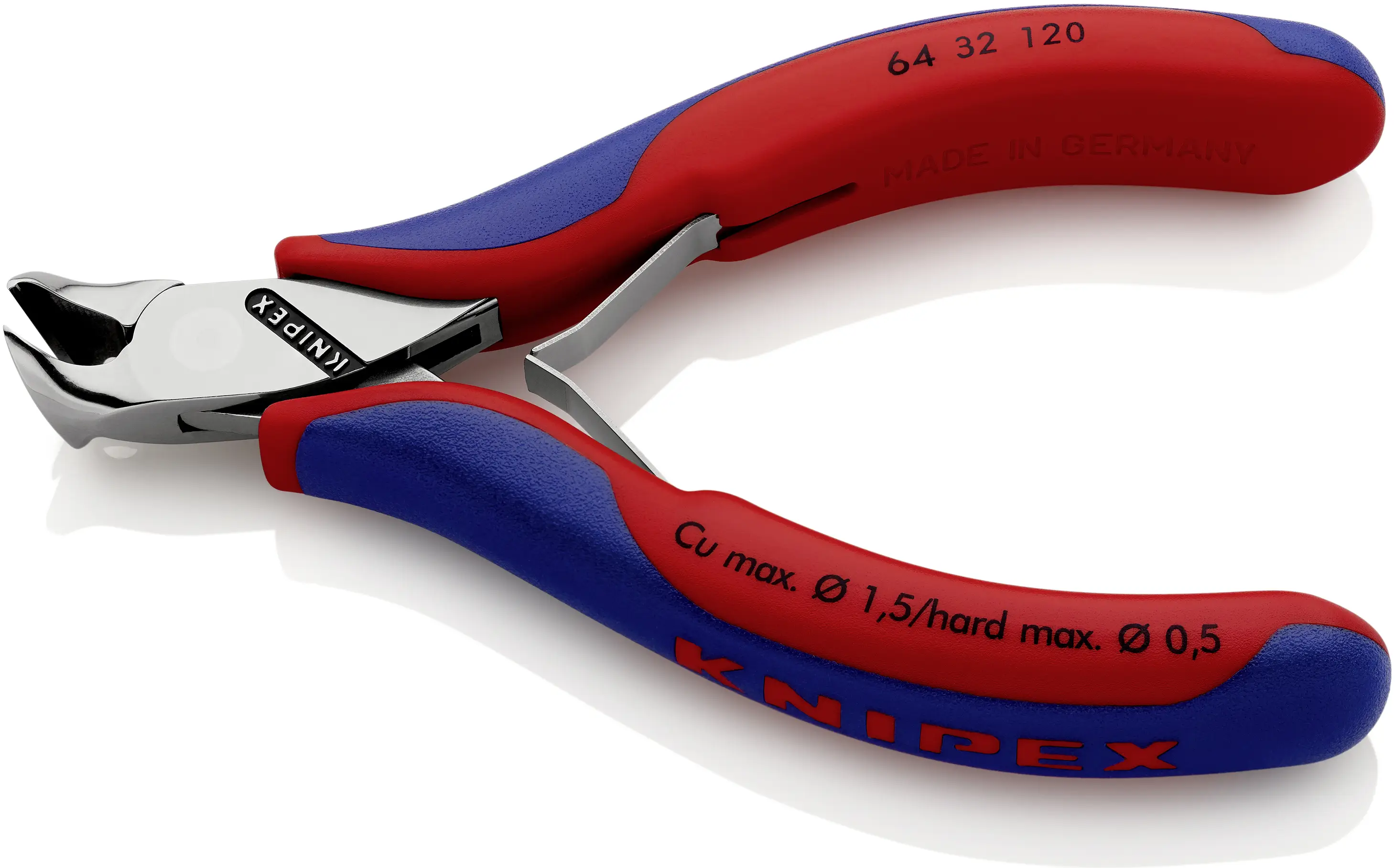 Кусачки Knipex 64 32 120, 120 мм, твердость 56 HRC, для электроники и механики.
