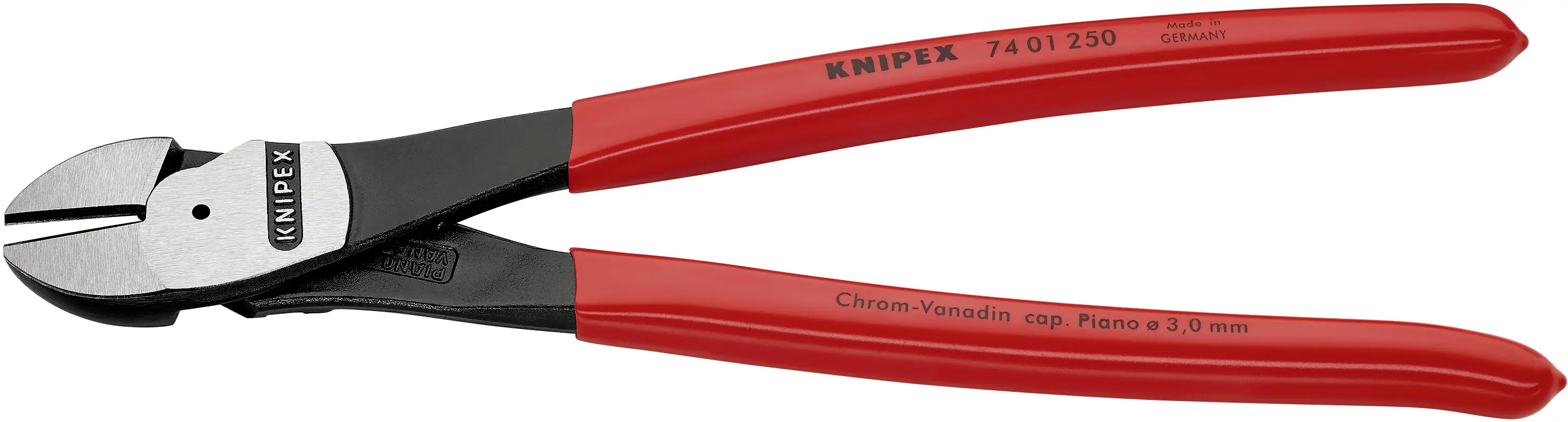 Бокорезы Knipex 74 01 250 для тяжелых условий эксплуатации, 250 мм, твердость 64 HRC, для мастерской.