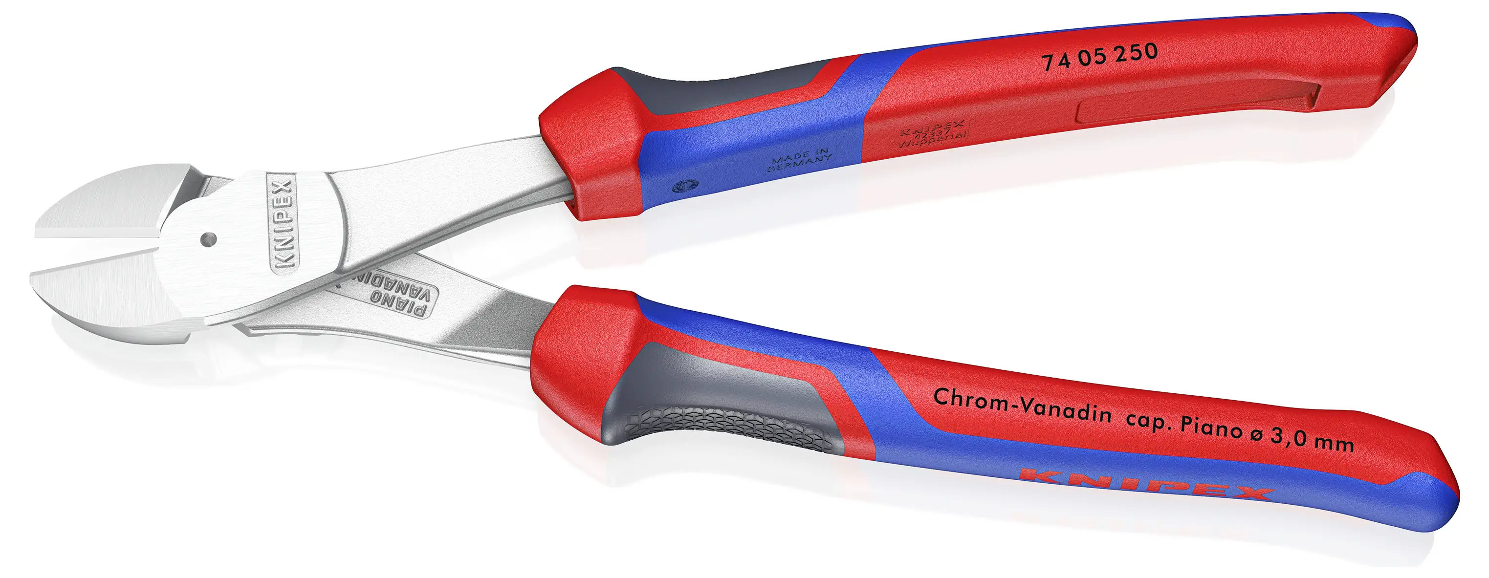 Бокорезы Knipex 74 05 250 для тяжелых условий эксплуатации, 250 мм, твердость 64 HRC, для мастерской.