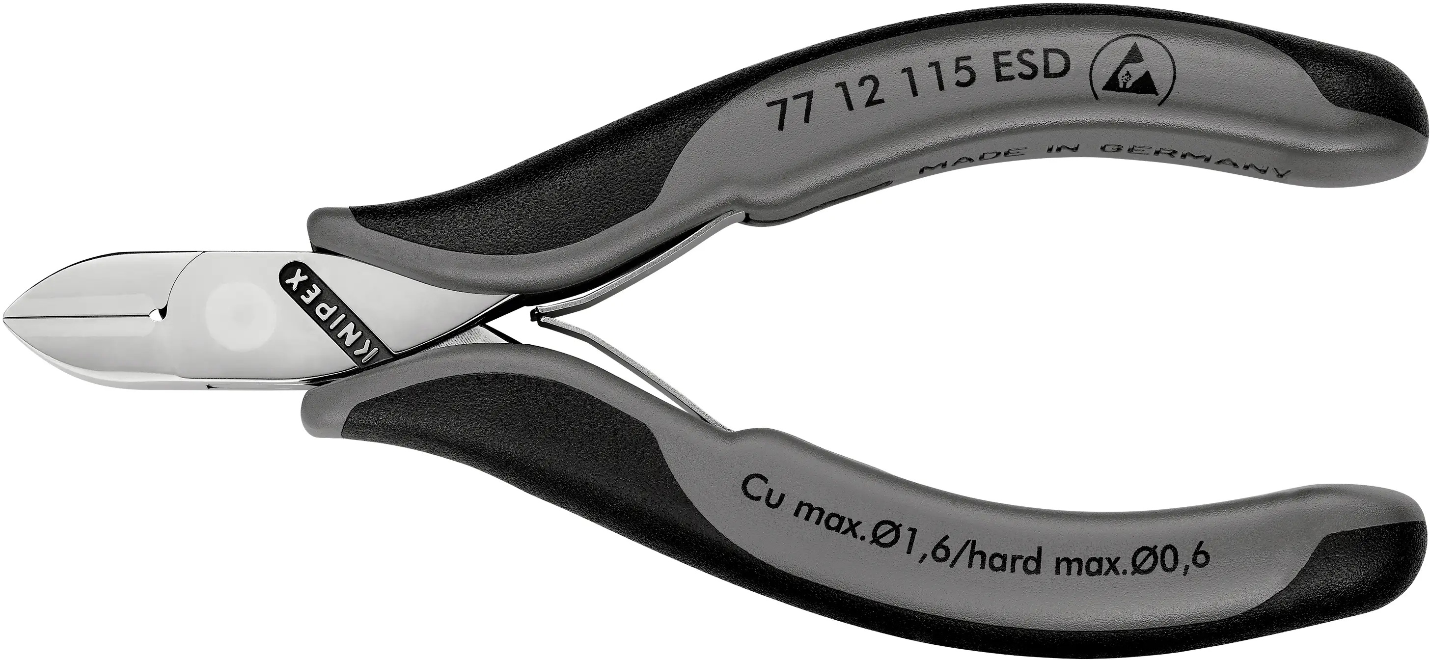 Бокові кусачки Knipex 77 12 115 ESD, 115 мм, 62 HRC, ESD