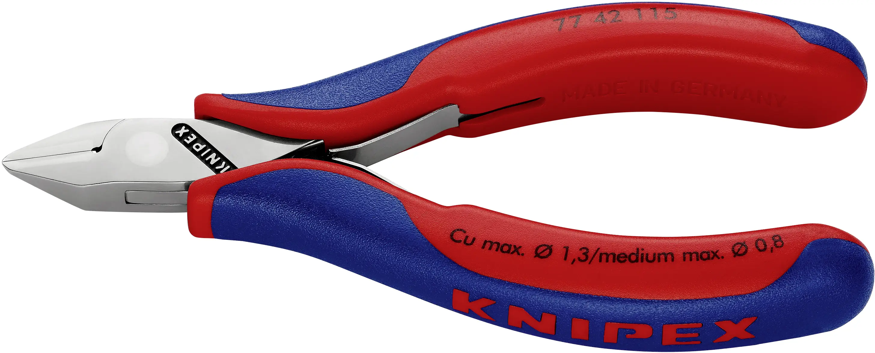 Бокорез Knipex 77 42 115, 115 мм, твердость 62 HRC, для электроники и механики.