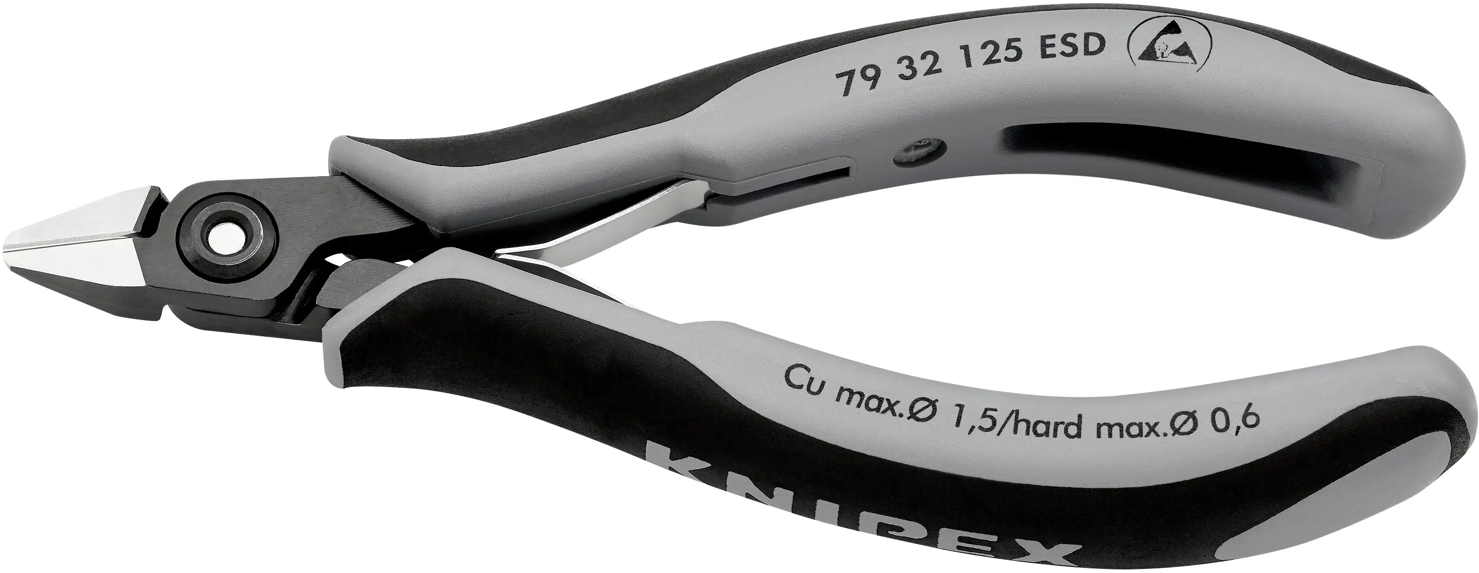 Бокові кусачки Knipex 79 32 125 ESD, 125 мм, 64 HRC, ESD