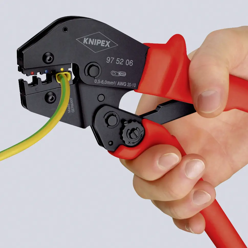 Обжимной инструмент Knipex 97 52 04, диаметр обжимного стержня от 0,1 до 2,5 мм².