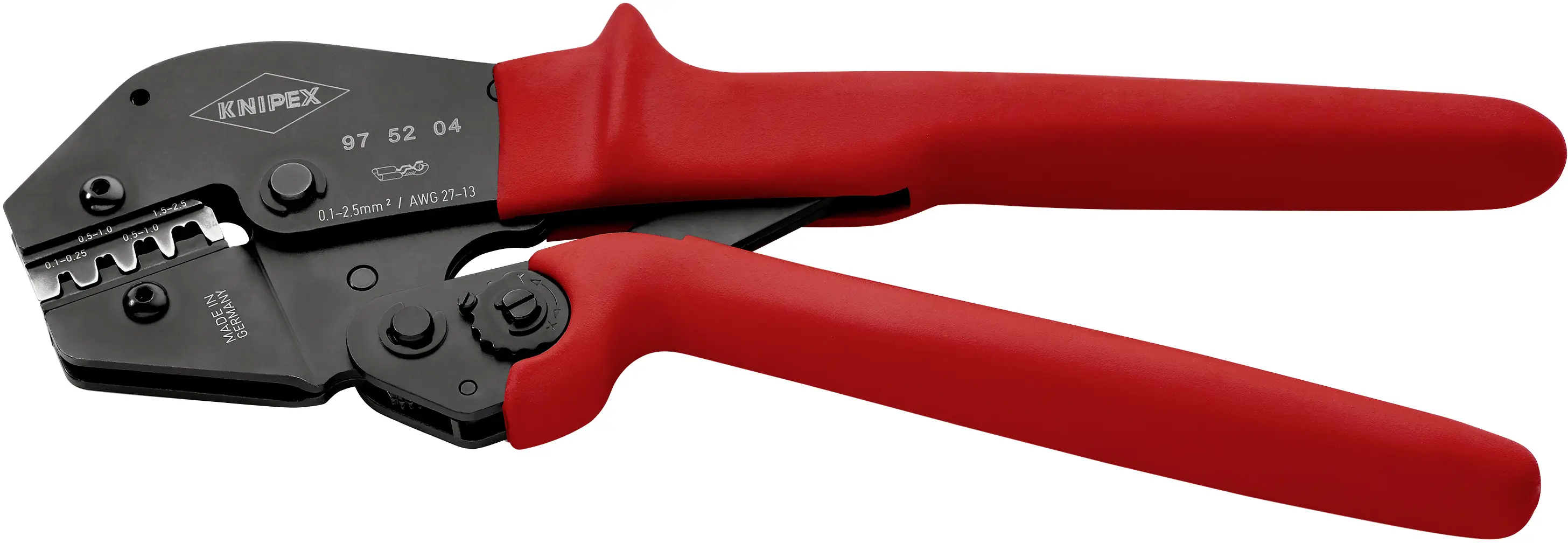 Обжимной инструмент Knipex 97 52 04, диаметр обжимного стержня от 0,1 до 2,5 мм².