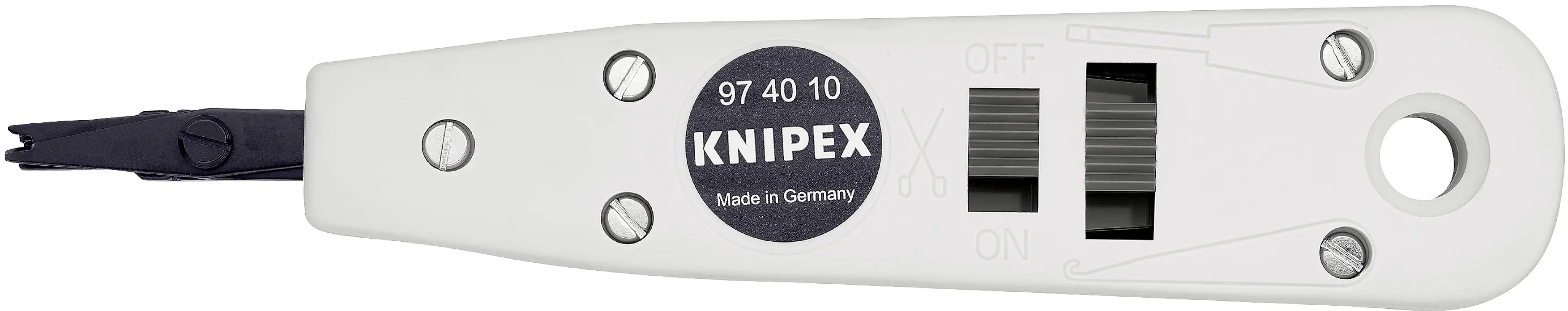 Инструмент для введения Knipex 97 40 10, диаметр резьбы от 0,4 до 0,8 мм.
