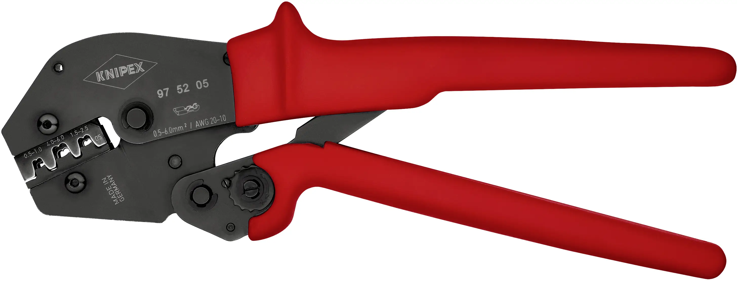 Обжимной инструмент Knipex 97 52 05, диаметр обжимного стержня от 0,5 до 6 мм².