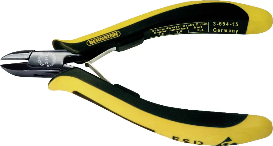 Плоскогубці BERNSTEIN Tools for Electronics EUROline-Conductive 3-654-15, 125 мм, 65 HRC, ESD