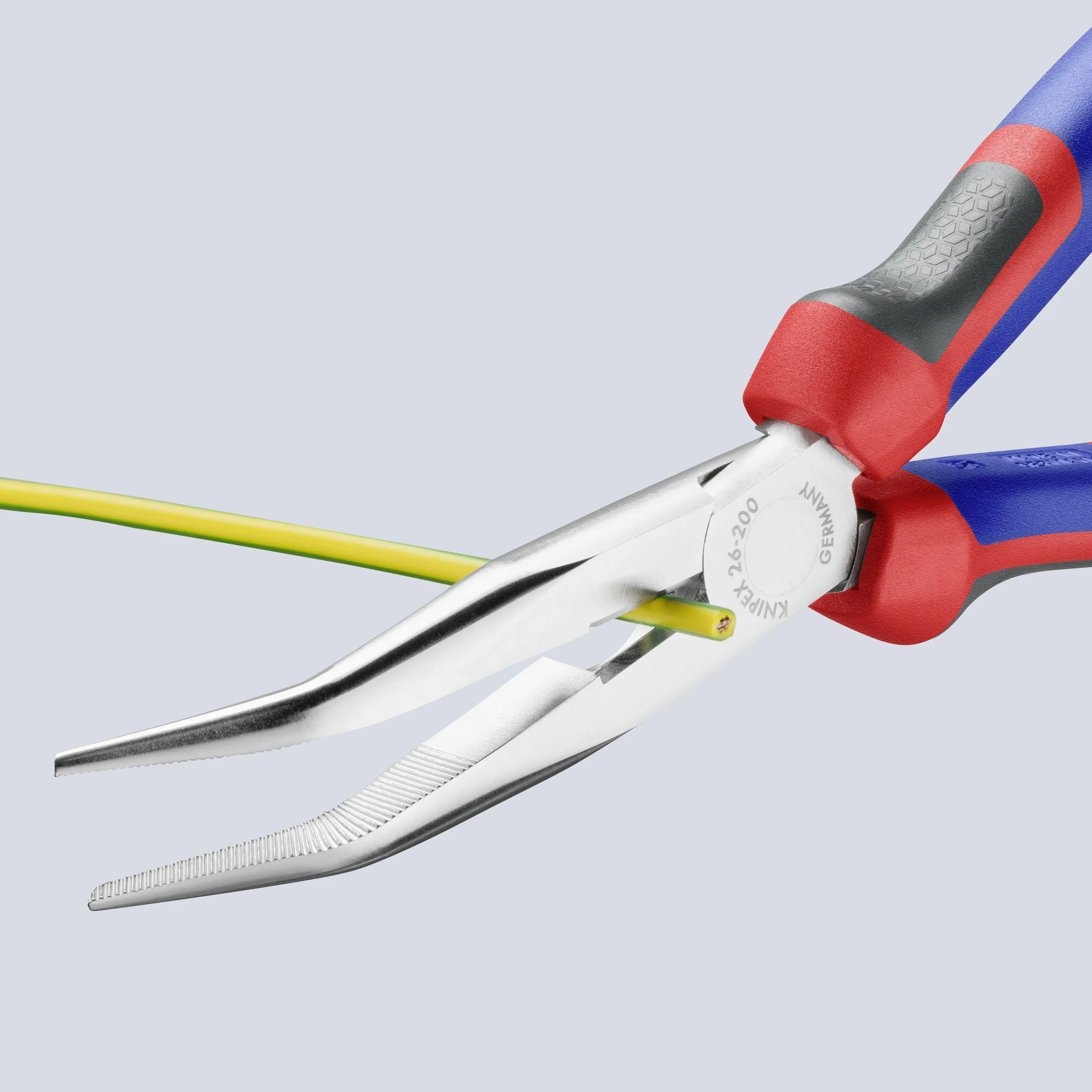 Knipex 26 25 200 для электроники и механики Плоскогубцы с круглыми губками, изогнутые под углом 40°, ванадиевая электротехническая