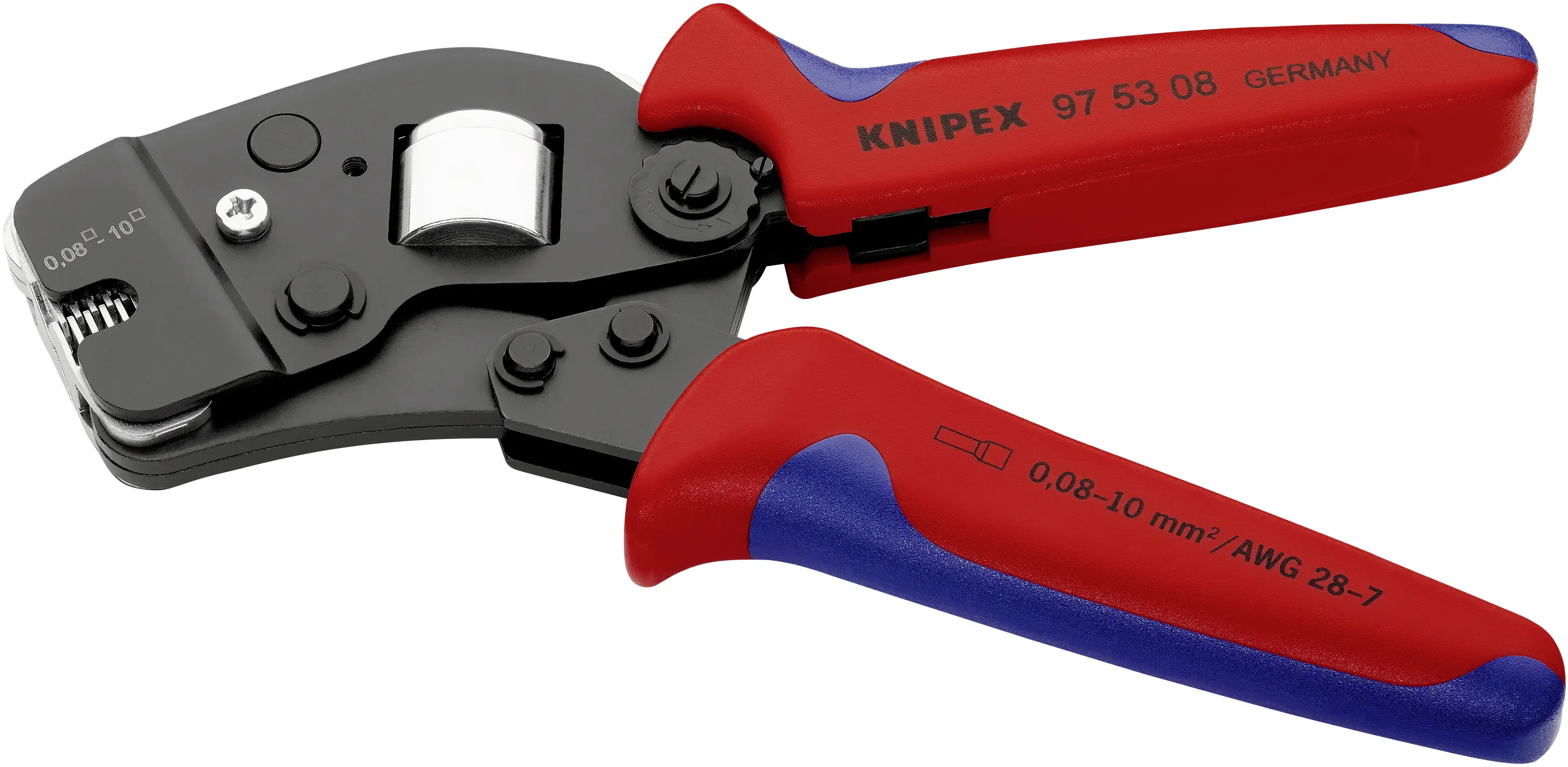 Обжимной инструмент Knipex 97 53 08, диаметр обжимного стержня от 0,08 до 10 мм².