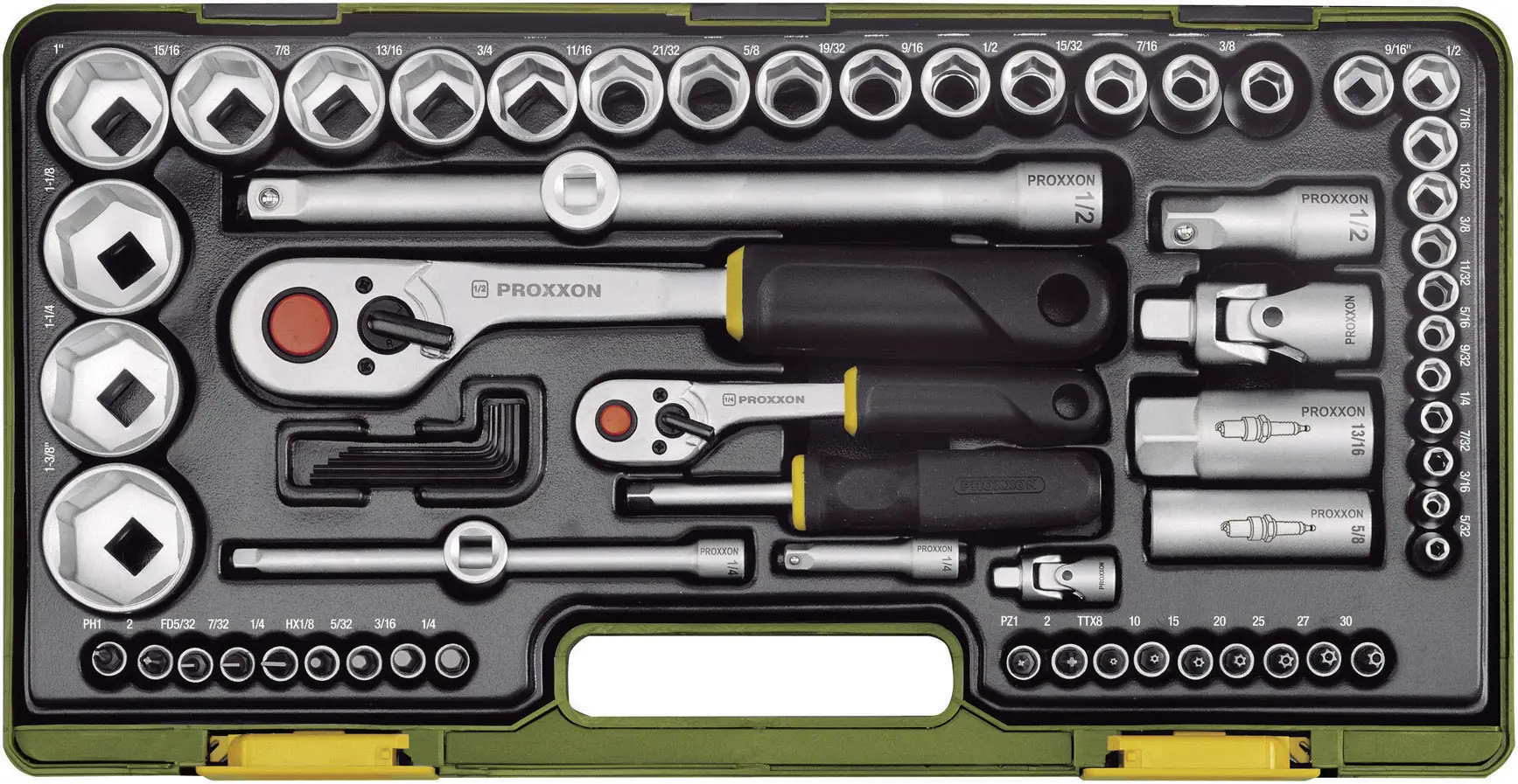 Торцевые ключи с храповым механизмом Proxxon Industrial Super-set 23294, 1/4