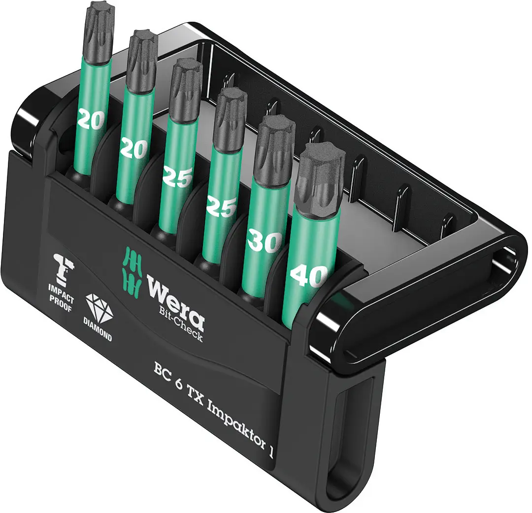 Біти Wera Mini-Check Impaktor 2 05057693001, внутрішній TORX, інструментальна сталь, 6 предм.