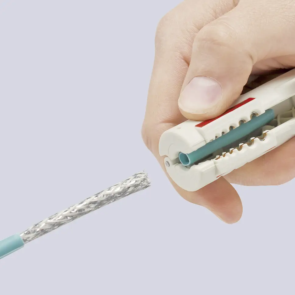 Инструмент для зачистки проводов Knipex 16 65 125 SB, диаметр провода от 4,5 до 10 мм.