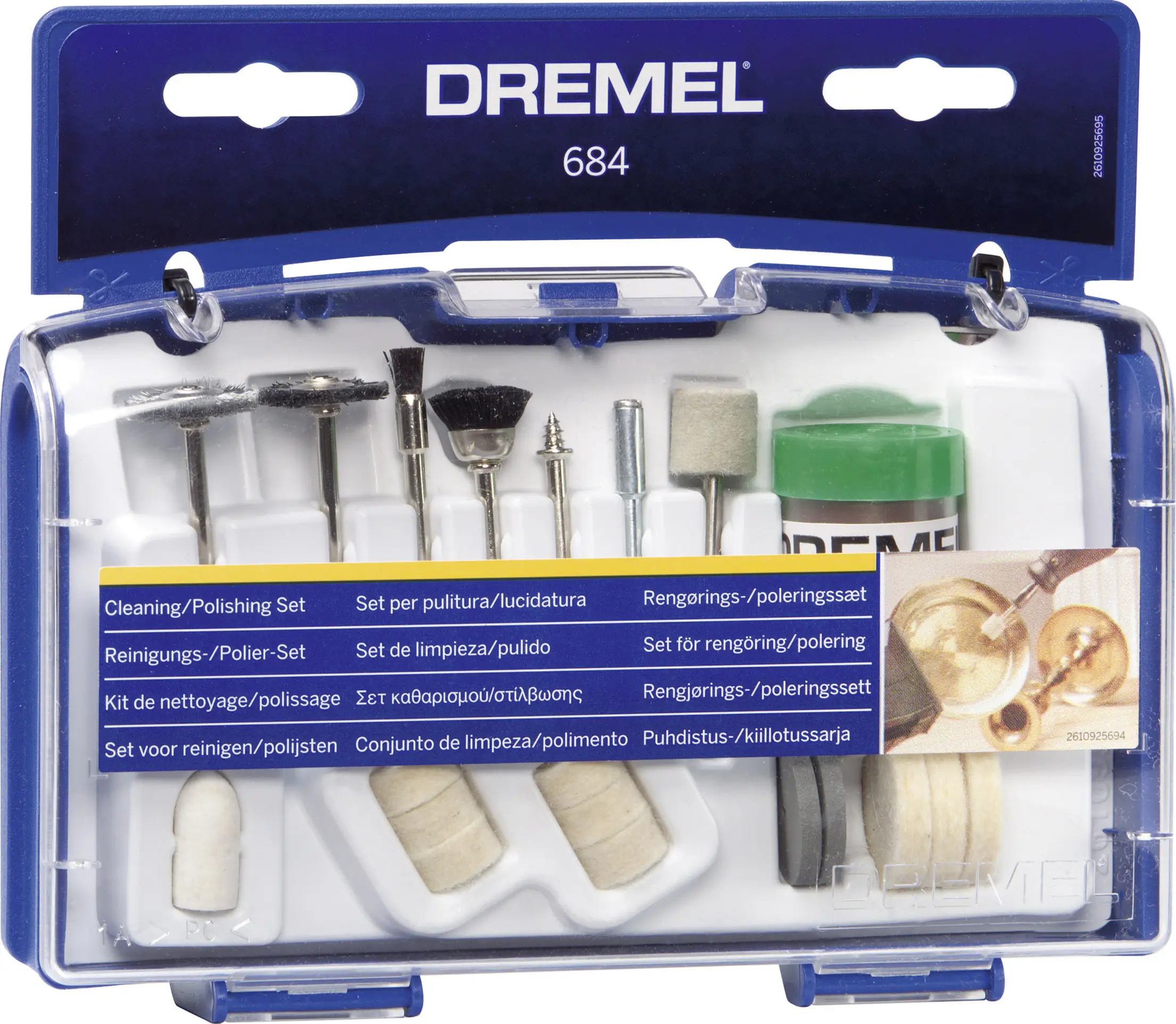 Набор для полировки и чистки Dremel 684, 20 предметов.