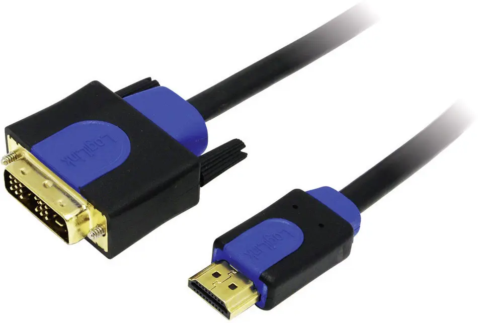 Адаптер LogiLink DVI/HDMI, разъем DVI-D 18+1pin, штекер HDMI-A, черный, CHB3101, позолоченные контакты, с винтовым разъемом, кабел