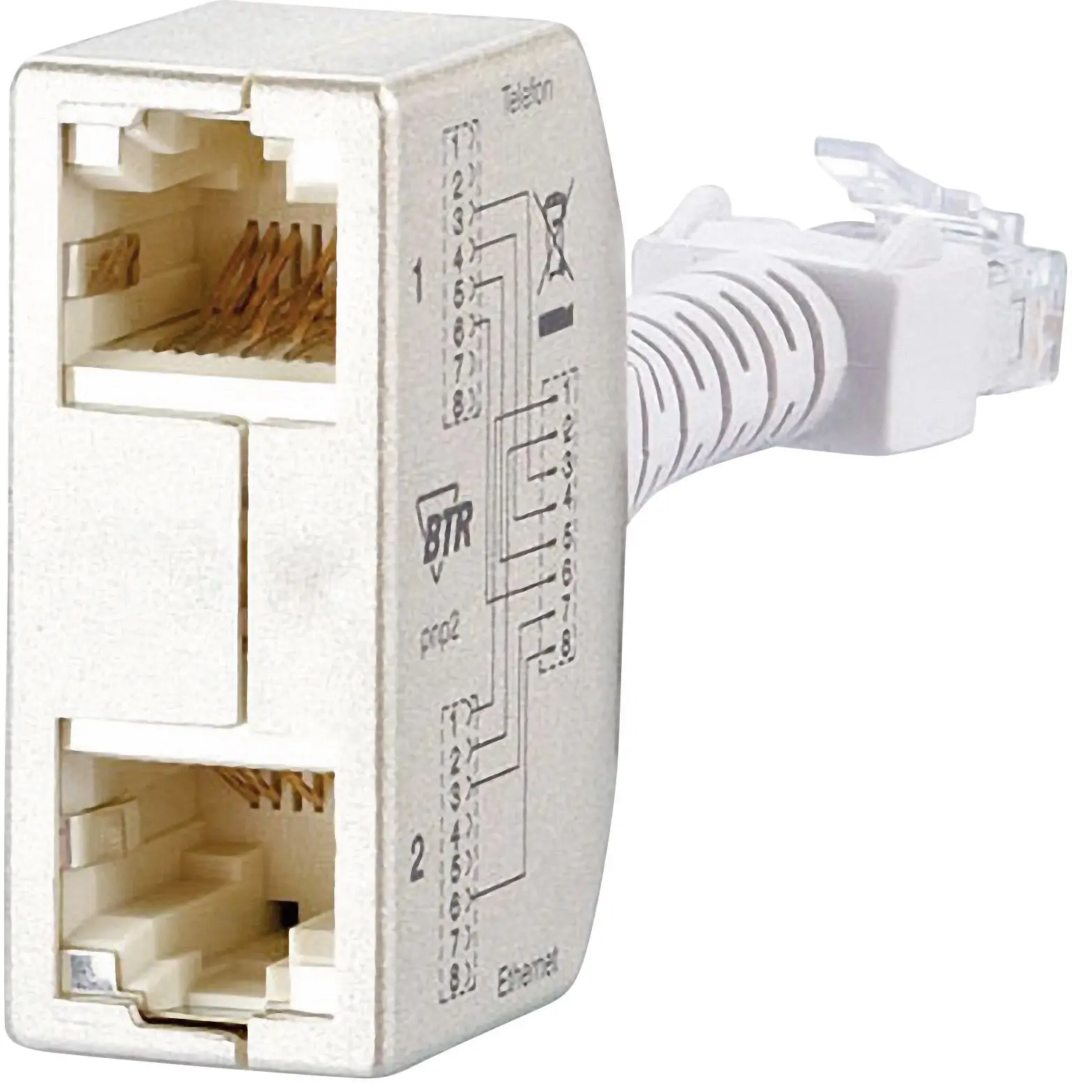 Y-адаптер RJ45 Metz Connect 130548-02-E, CAT 5, 2 шт.
