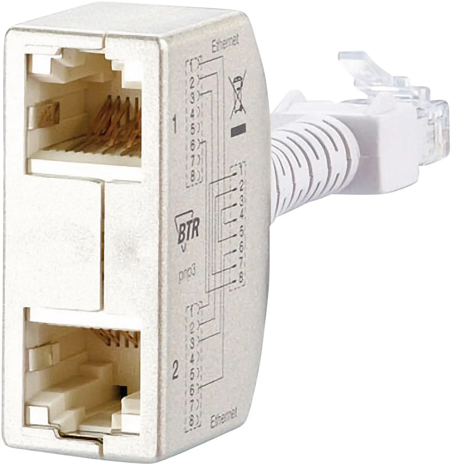 Y-образный адаптер RJ45 Metz Connect 130548-03-E, CAT 5, 2 шт.