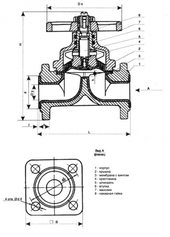 Вентиль чугунный футерованный 15ч74п