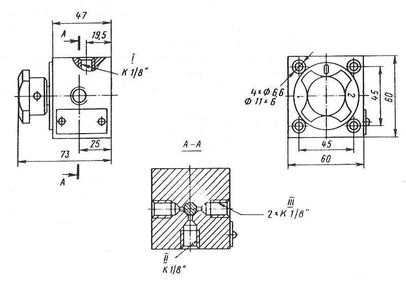 Габаритные и присоединительные размеры переключателей манометров ЗМ2-1-С320, ЗМ2-2-С320, ЗМ2-1-320