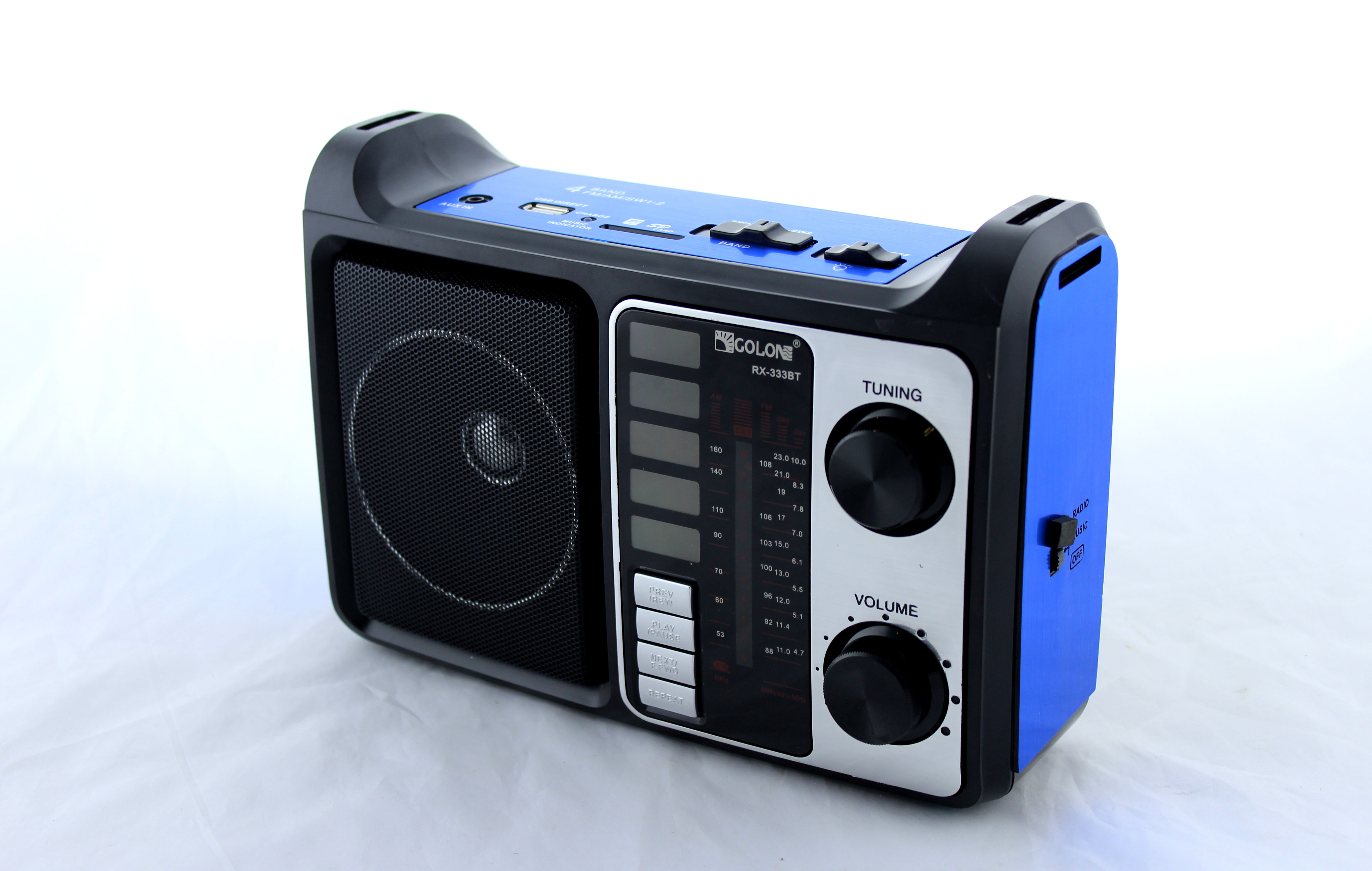 Радио портативное Golon RX-333 BT купить в украине Радио портативное Golon RX-333 BT c Фонариком и Bluetooth MP3 USB FM SD