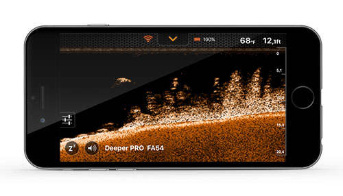 Deeper PRO позволяет различать отдельные подводные объекты на расстоянии 1.3 см друг от друга PRO поддерживает сканирование в высоком разрешении