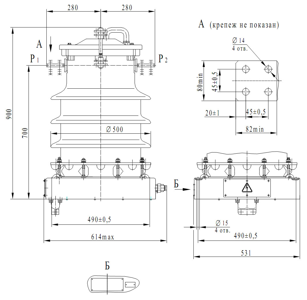 Креслення трансформатора ТФЗМ-35 А (ТФЗМ-40,5 I)