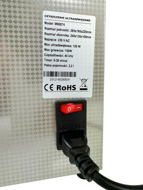 Характеристики Ультразвуковая ванна очиститель MAR-POL