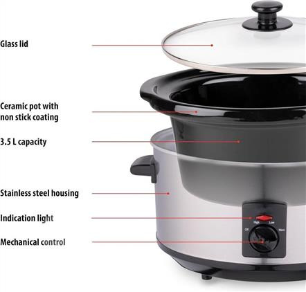 Характеристики Медленноварка керамическая кастрюля 3.5 л ROYALTY LINE RL-SLC1012