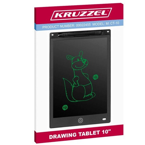 Характеристики Планшет для рисования 10 дюймов черный XL KRUZZEL
