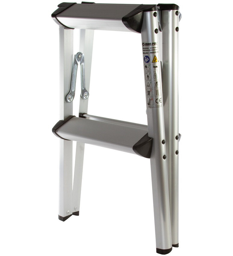 Фото Алюминиевая стремянка лестница двусторонняя 2 ступени до 150 кг MAR-POL
