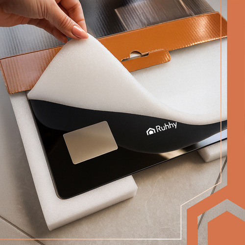 Описание ЖК-весы для ванной комнаты - аналитические, черные, RUHHY