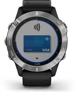 fenix 6 сріблястий з чорним ремінцем fenix 6 сріблястий з чорним ремінцем