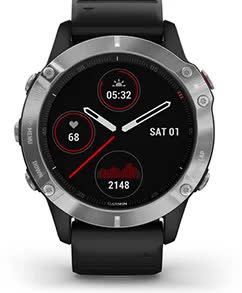 fenix 6 сріблястий з чорним ремінцем fenix 6 сріблястий з чорним ремінцем
