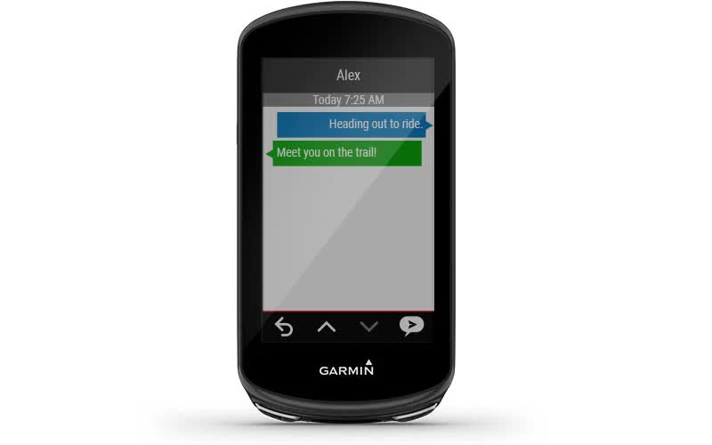 Garmin Edge 1030 Plus дозволяє обмінюватись повідомленнями з членами вашої команди Garmin Edge 1030 Plus дозволяє обмінюватись повідомленнями з членами вашої команди