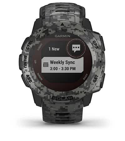 Instinct Solar – Camo Edition. Вікно з даними Instinct Solar – Camo Edition. Вікно з даними