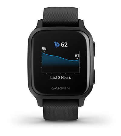 Показник Body Battery у venu Sq показує рівень енергії в організмі Показник Body Battery у venu Sq показує рівень енергії в організмі