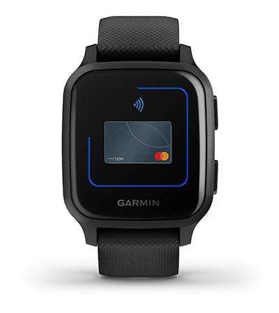 Venu Sq оснащений системою безконтактних платежів Garmin Pay Venu Sq оснащений системою безконтактних платежів Garmin Pay