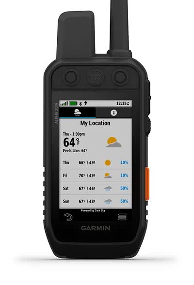 Опціональні метеорологічні прогнози inReach Опціональні метеорологічні прогнози inReach