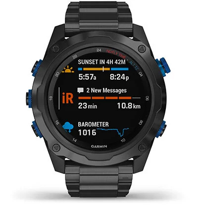 Підключіть Descent Mk2 до пристрою inReach (продається окремо; необхідна активна підписка) для перегляду та відправки повідомлень, отримання попереджень про погоду та запуску SOS-повідомлень Підключіть Descent Mk2 до пристрою inReach (продається окремо; необхідна активна підписка) для перегляду та відправки повідомлень, отримання попереджень про погоду та запуску SOS-повідомлень
