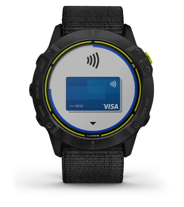 Оплачуйте покупки за допомогою системи безконтактних платежів Garmin Pay у годиннику Enduro Оплачуйте покупки за допомогою системи безконтактних платежів Garmin Pay у годиннику Enduro