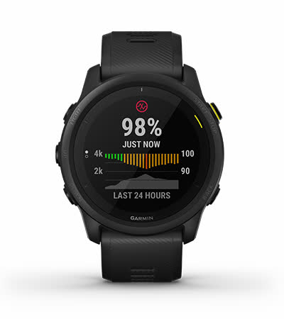Forerunner 745 має вбудований пульсоксиметр Pulse Ox Forerunner 745 має вбудований пульсоксиметр Pulse Ox