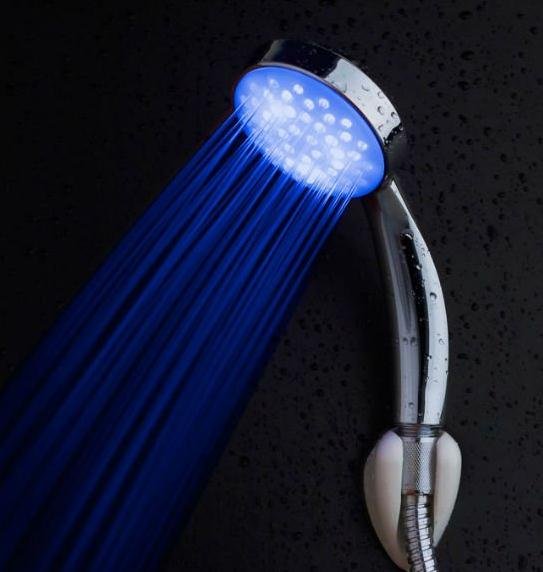 Ванная комната Светодиодный контроль температуры 3 цвета (красный синий зеленый) светится, ручной душ Бесплатная доставка