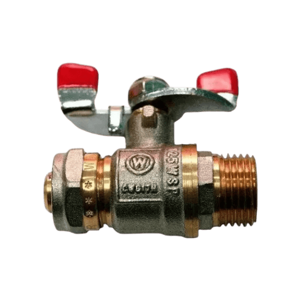 Кран (винг) для металлопластиковой трубы с наружной резьбой 16х1/2