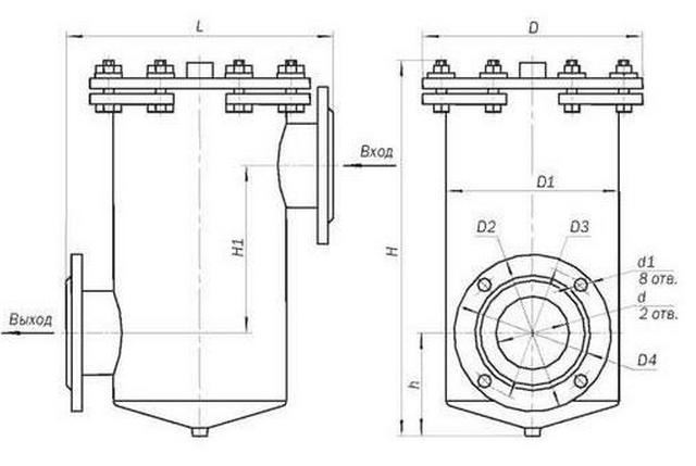 Размеры сепараторов магнитных ФММ-26, ФММ-27
