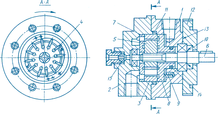 Чертёж (вид в разрезе) насоса БГ12-4, 3БГ12-41, 3БГ12-42, 6БГ12-41, 6БГ12-42, 10БГ12-41, 10БГ12-42, 16БГ12-42