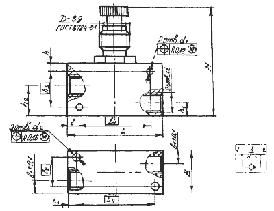 Чертёж пневмодросселя с обратным клапаном П-ДМ