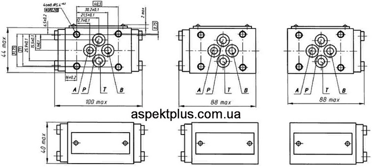 Присоединительные размеры гидрозамков ГЗМ-6/3М